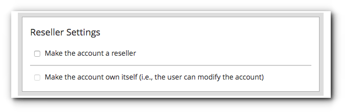 reseller settings